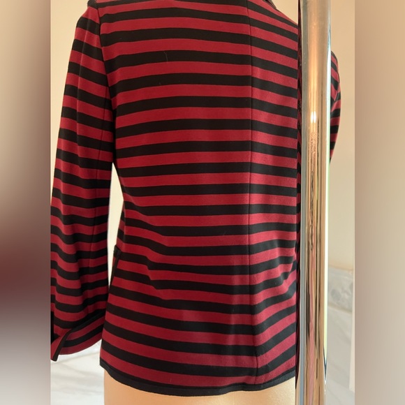Banana Republic Burgundy and Black Stripes 3/4 Sleeves Jacket - Picture 7 of 8